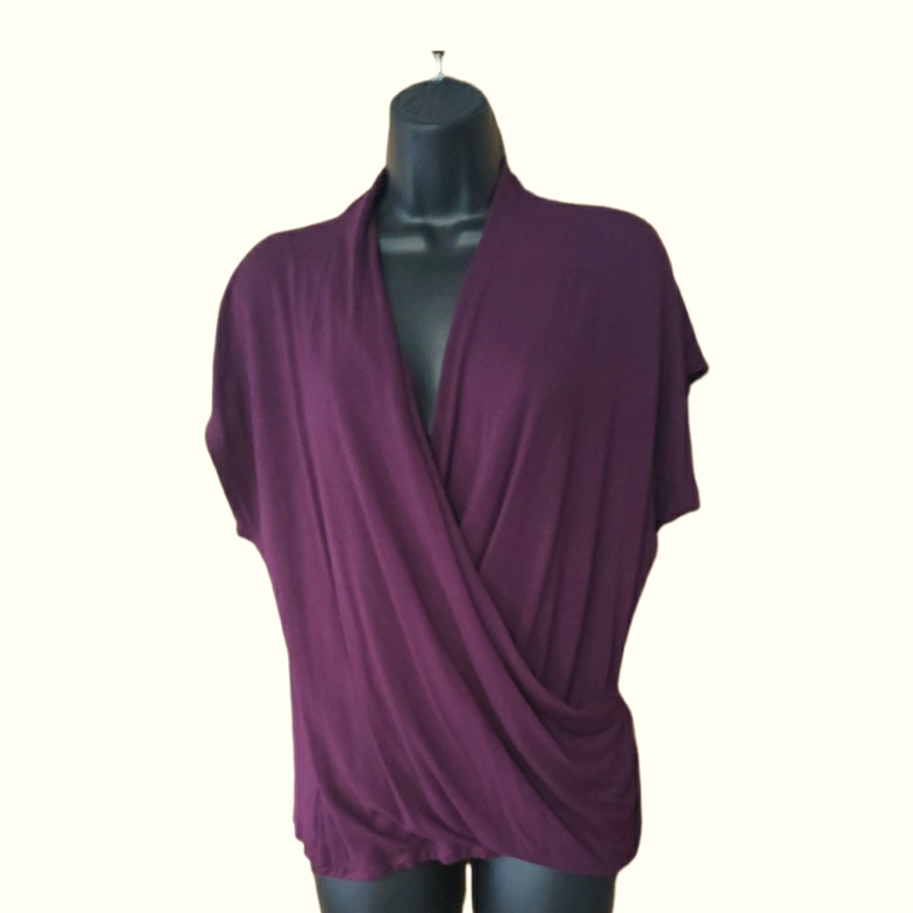 Charming Charlie Deep Purple surplice wrap top size Medium